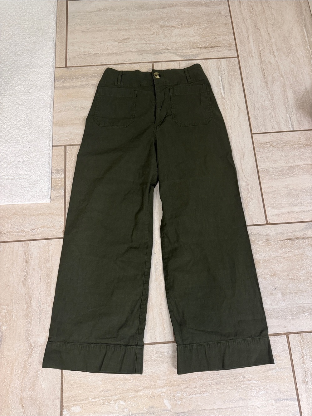 Maeve The Colette Green Cropped Wide-Leg Pants